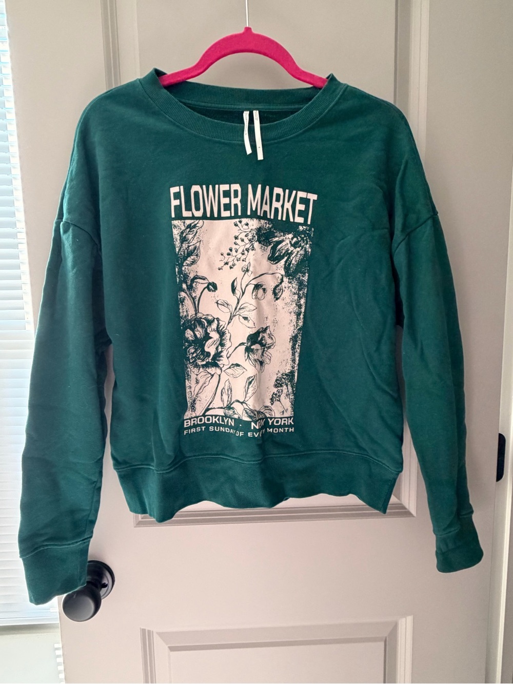 Anthropologie Emerald Green 'Flower Market' Graphic Crewneck